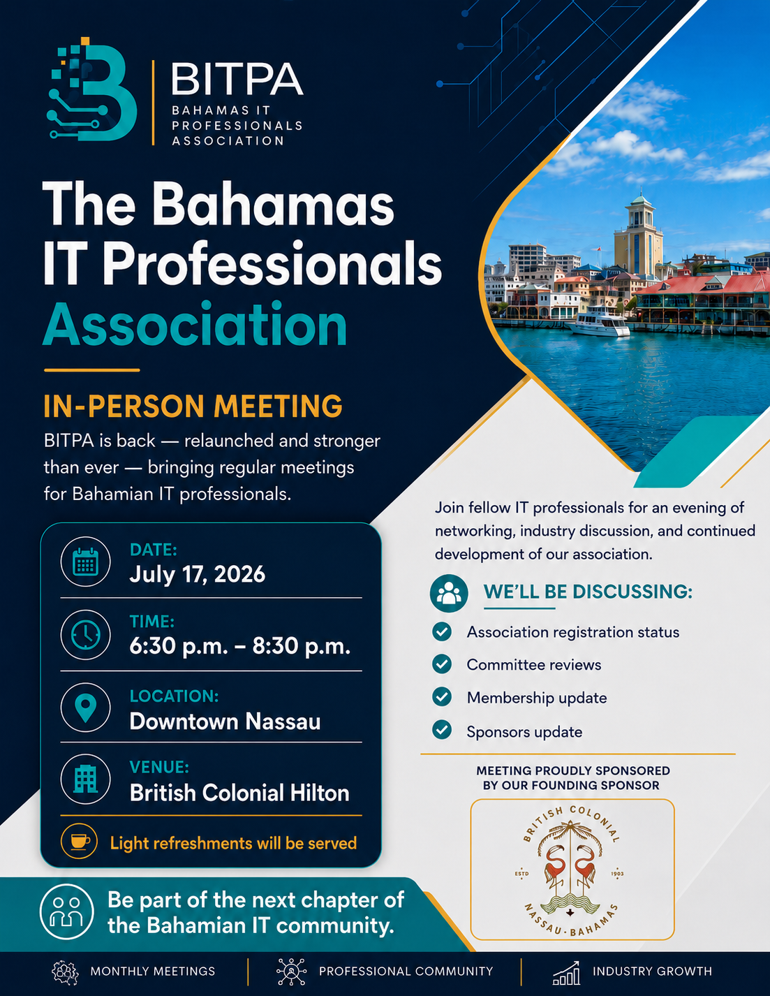 BITPA first in-person meeting flyer